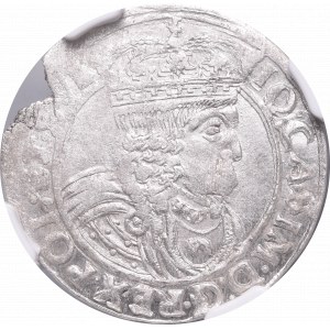 Jan II Kazimierz, Szóstak 1662 GBA, Lwów - bez Ślepowrona NGC MS60