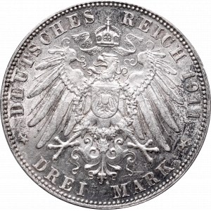 Germany, Kingdom of Bavaria, Lvitpold, 3 mark 1911 D