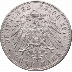 Germany, Prusy, Wilhelm II, 5 mark 1914 A