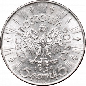 II Republic, 5 zlotych 1934, Pilsudski