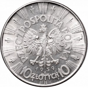 II Republic, 10 zlotych 1939, Pilsudski