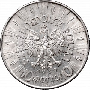II Rzeczpospolita Polska, 10 złotych 1939 Piłsudski