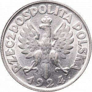 II Rzeczpospolita, 2 złote 1924 (lit.H) Kobieta kłosy