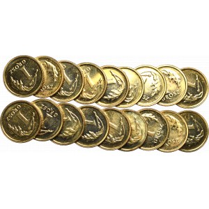 Zestaw 18 sztuk, 1 grosz 2013 Royal Mint