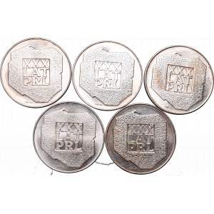 PRL, a set of silver coins XXX years of the PRL