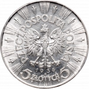 II Republic, 5 zlotych 1936, Pilsudski - PCGS MS64