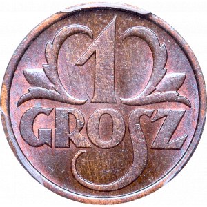 II Rzeczpospolita, 1 grosz 1937 - PCGS MS64 BN