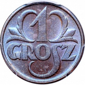 II Rzeczpospolita, 1 grosz 1939 - PCGS MS63 BN