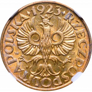II Rzeczpospolita, 2 grosze 1923 - NGC MS62