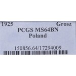 II Republic of Poland, 1 groschen 1925 - PCGS MS64 BN