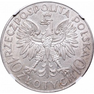 II Republic of Poland, 10 zlotych 1933, Traugutt - NGC AU58
