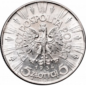 II Republic, 5 zlotych 1934, Pilsudski