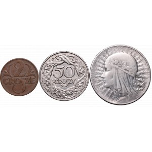 II Rzeczpospolita Polska, Zestaw 3 monet
