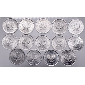 PRL, Zestaw 14 monet 10 groszy z lat 1949-1978