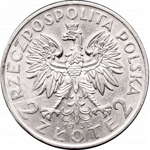 II Rzeczpospolita, 2 złote 1933 Głowa Kobiety