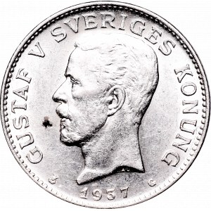 Szwecja, Gustaw V, 1 korona 1937