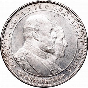 Szwecja, Oskar II, 2 korony 1907