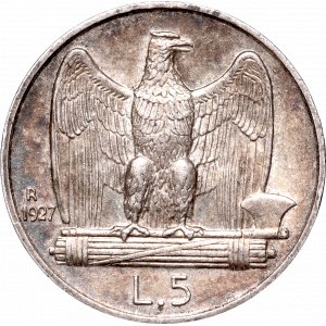 Italy, Vittorio Emanuele III, 5 lire 1927