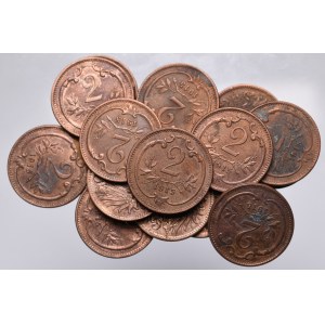 Austria, Franciszek Józef, Zestaw monet 1 i 2 heller