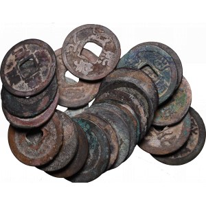 Chiny, Zestaw monet keszowych 23 egz