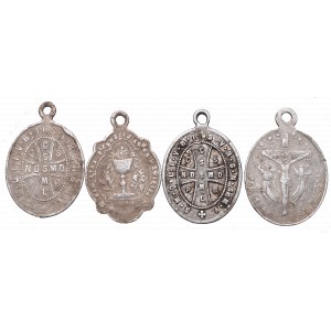 zestaw medalików religijnych