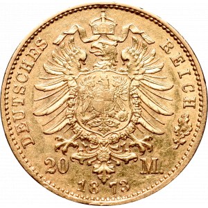 Germany, Bayern, Ludwig II, 20 mark 1873 D, Munchen