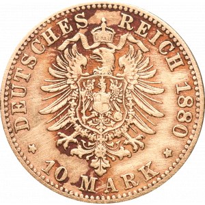 Germany, Bayern, Ludwig II, 10 mark 1880 D, Munchen