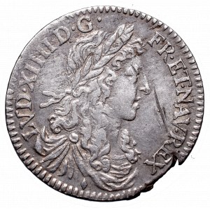 Francja, Louis XIV, 1/12 ecu 1661, Lyon