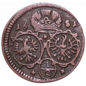 Śląsk, Leopold I, jednostronne 1/2 krajcara 1681, Opole