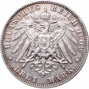 Germany, Hamburg, 3 mark 1909 J