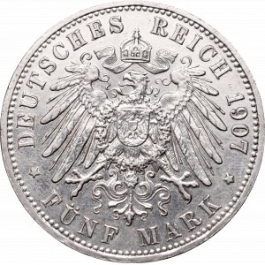 Germany, Prussia, Wilhelm II, 5 mark 1907 A