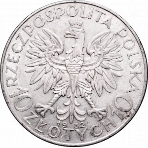 II Rzeczpospolita, 10 złotych 1932 Głowa kobiety