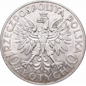 II Republic, 10 zlotych 1933, Women's Head