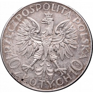 II Republic, 10 zlotych 1932, Women's Head