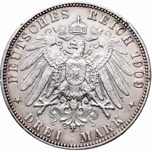 Niemcy, Hamburg, 3 marki 1909 J