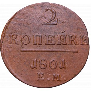Rosja, Paweł I, 2 kopiejki 1801 EM