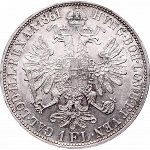 Austria, Franz Joseph I, 1 florin 1861