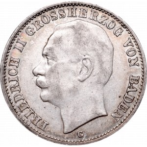 Germany, Baden, Friedrich II, 3 mark 1911 G
