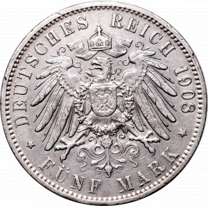 Germany, Hamburg, 5 mark 1908 J
