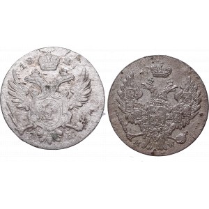 Set of 2 coins - 5 groschen 1840 and 1827 Kingdom of Poland
