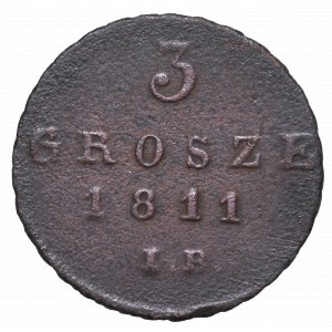 Księstwo Warszawskie, Fryderyk August I, 3 grosze 1811 IB