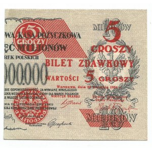 II RP, 5 groszy 1924 - prawa połówka