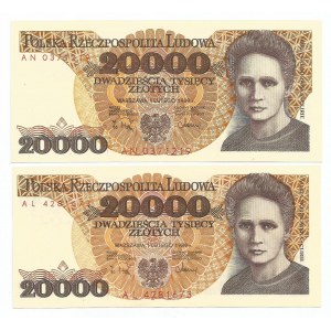 PRL, Zestaw 20000 złotych 1989