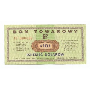 PRL, Pewex, Bon towarowy 10 dolarów 1969