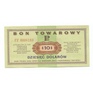 PRL, Pewex, Bon towarowy 10 dolarów 1969