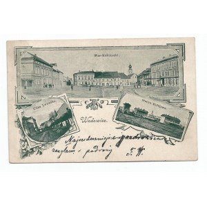 pocztówka - Wadowice/Plac Kościuszki, ul. Lwowska, Stacja Kolejowa
