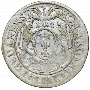 John II Casimir, 1/4 thaler 1658, Danzig - date overstriked