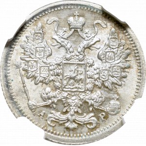 Russia, Nicholas II, 15 kopecks 1902 AP - NGC MS66