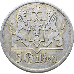 Wolne Miasto Gdańsk, 5 guldenów 1927