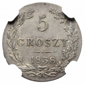 Zabór rosyjski, Mikołaj I, 5 groszy 1838 - NGC AU55
